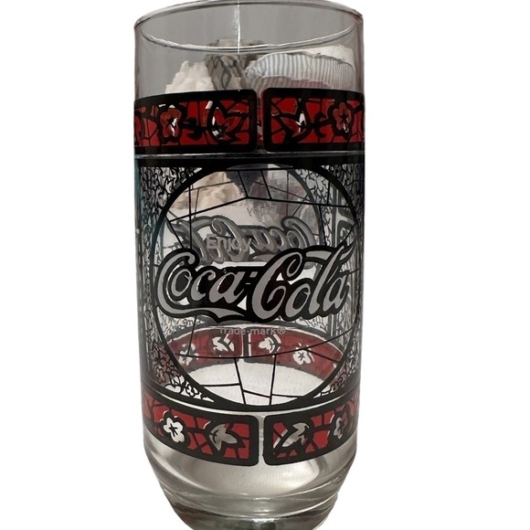 RARE-1 Vintage Coca-~Cola Glass Tiffany Style Stained, PRICE IS FOR ONE GLASS - Picture 9 of 17